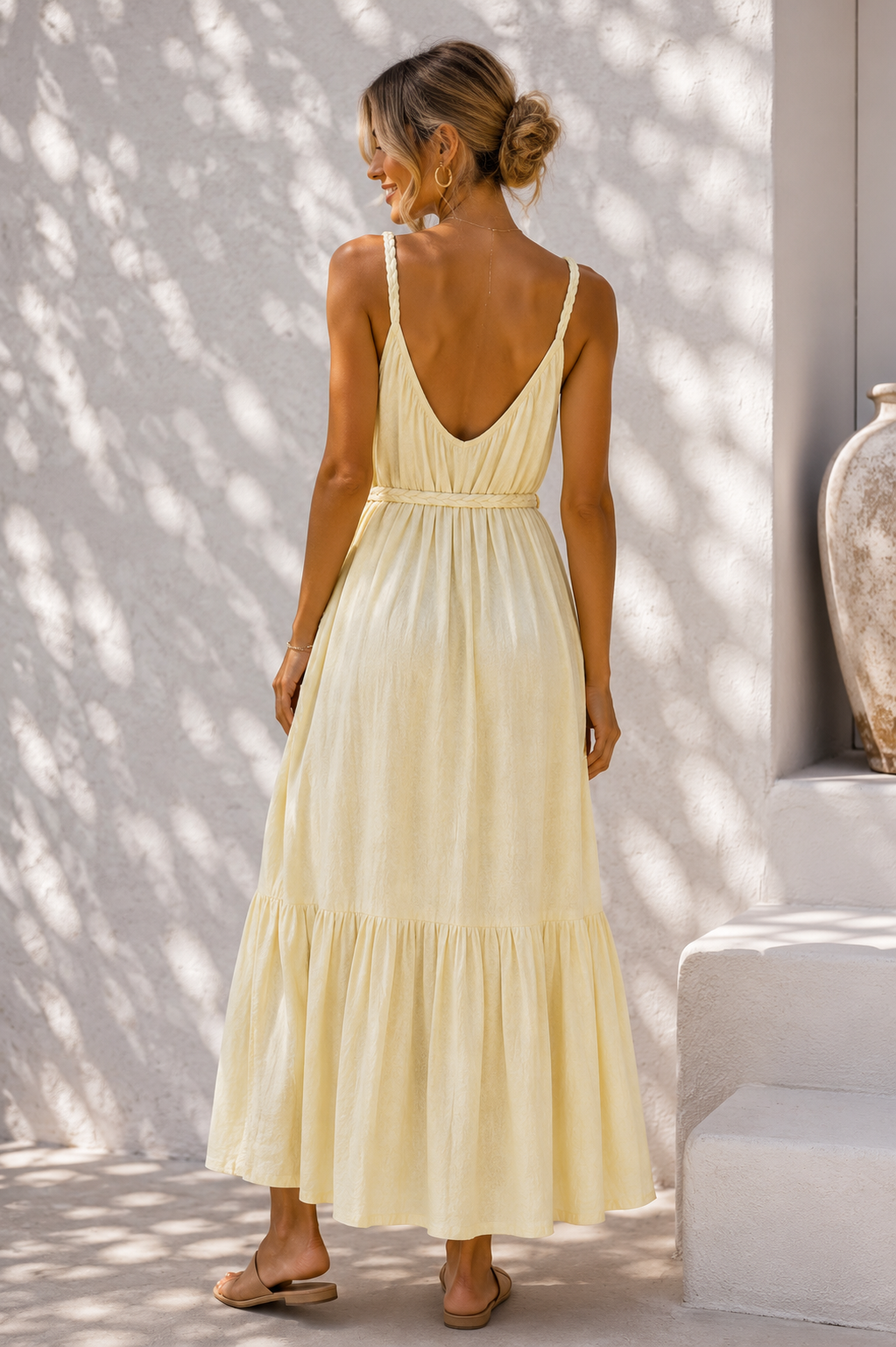 Margot Plait Belt Dress Sand