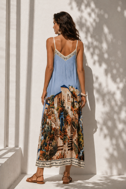 Tuscan Vibes Dress Blue
