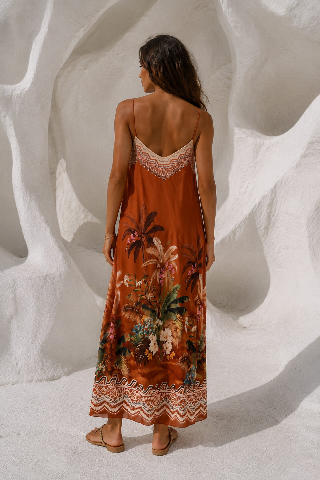 Aztec Palm Dress Bronze