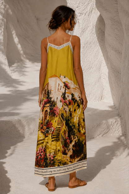 Tuscan Vibes Dress Lime