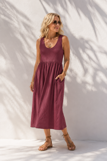 Charlotte Midi Dress Plum