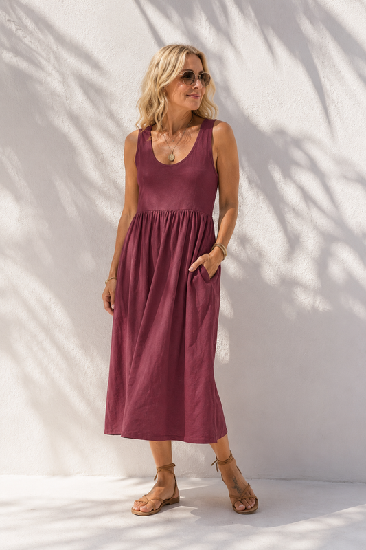 Charlotte Midi Dress Plum