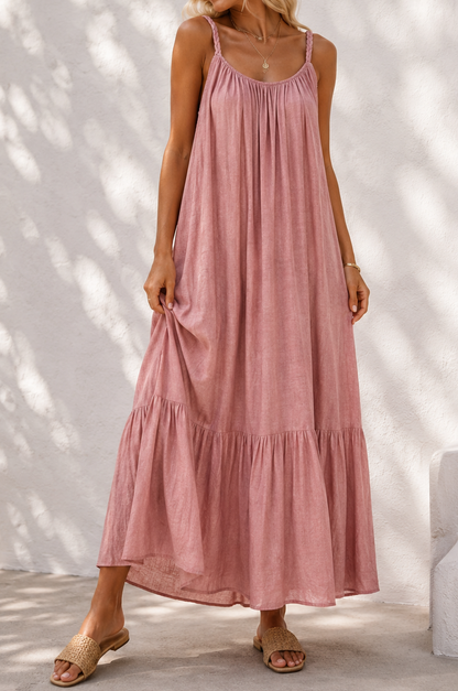 Margot Plait Belt Dress Blush