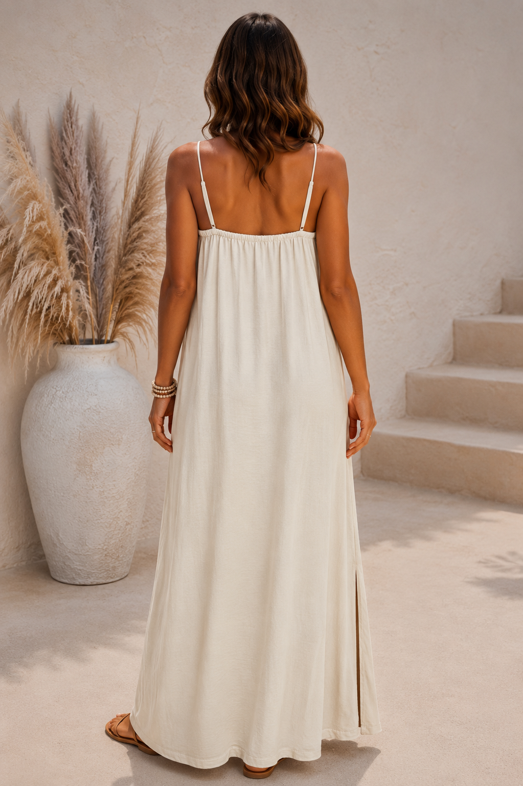 Kimona Lace Edge Dress Cream