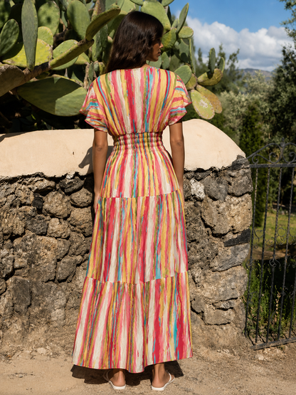 Lunetta Brushstroke Maxi Dress Multi